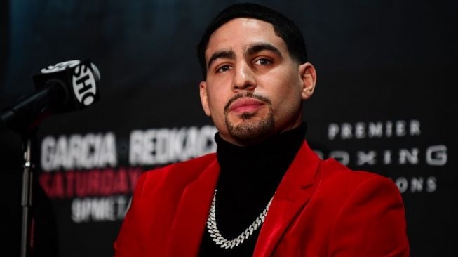 Petinju AS Danny Garcia dalam konferensi pers jelang pertarungan kelas welter melawan Ivan Redkach (Ukraina) di Barclays Center, New York, Kamis (19/12/2019). [AFP]