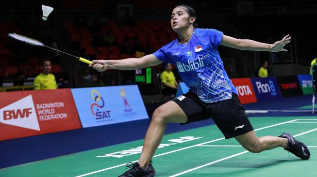 Pebulutangkis tunggal putri Indonesia, Gregoria Mariska Tunjung, terhenti di babak perempat final Thailand Masters 2020 usai kalah dari Akane Yamaguchi (Jepang), Jumat (24/1). [Humas PBSI]