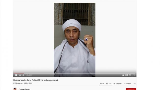 Jejak Digital Rangga Sasana, pria yang mengklaim diri sebagai petinggi Sunda Empire (Screenshot Youtube Pangeran Rangga)