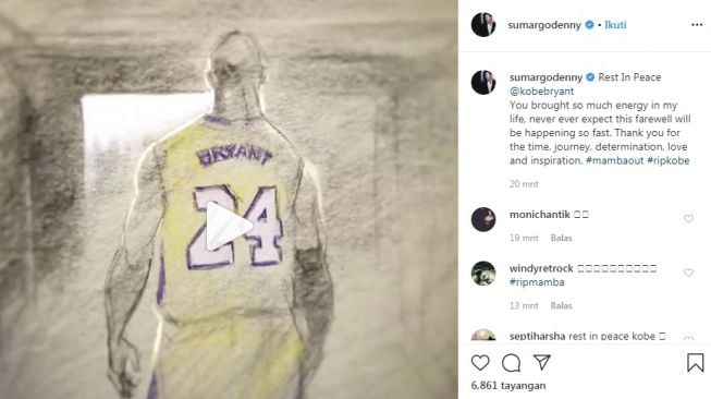 Postingan Denny Sumargo soal Kobe Bryant [Instagram/sumargodenny]