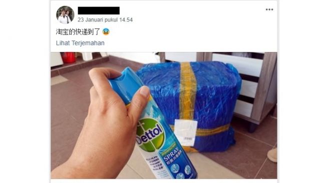 Orang ketakutan terima paket dari China bisa menularkan virus corona (Facebook/Quah Tai Wai)