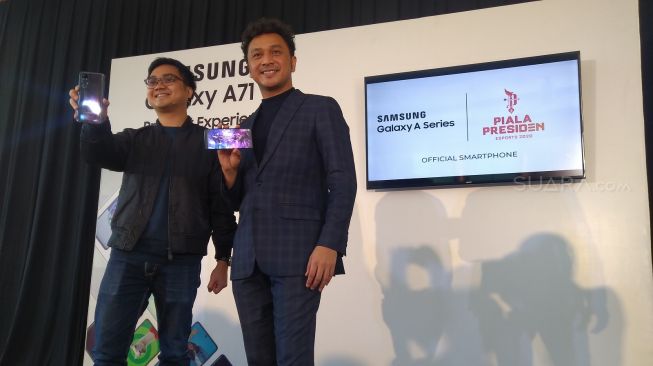 Samsung jadi sponsor resmi Piala Presiden Esports 2020 di Jakarta, Senin (27/1/2020). [Suara.com/Tivan Rahmat]