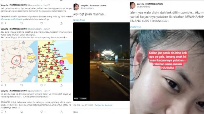 Curhat Mahasiswi Indonesia, kondisi di China mirip film Resident Evil (twitter @verynotbery)