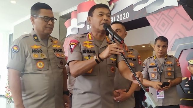 Kapolri Jenderal Idham Aziz di gedung PTIK, Rabu (29/1/2020). (Suara.com/Stephanus Aranditio)