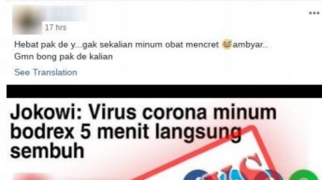 Berita hoaks virus corona. (Kemenkominfo)