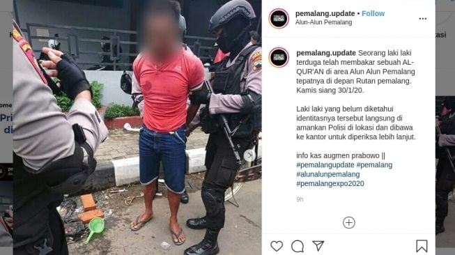 Pria Pembakar Alquran di Pemalang Ditangkap, Polisi: Diduga Alami Depresi