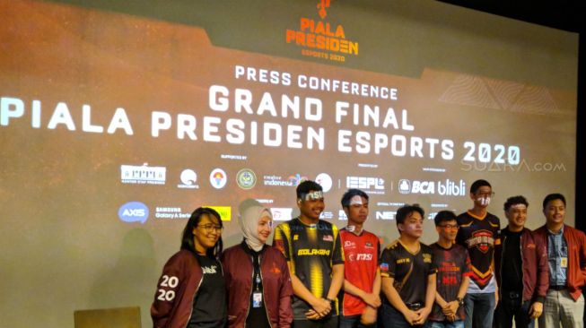 Konferensi pers Grand Final Piala Presiden Esports 2020 di kawasan Thamrin, Jakarta, Kamis (30/1/2020). [Suara.com/Arief Apriadi]