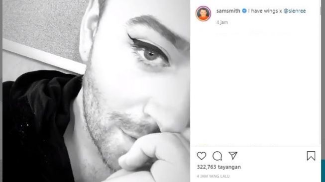 Sam Smith pamer eyeliner cetar. (Instagram/@samsmith)