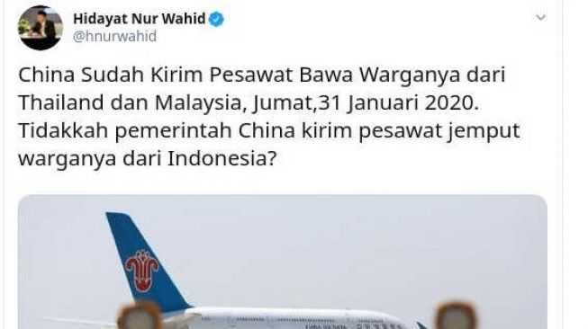 China Jemput Warganya di Malaysia dan Thailand, Wakil Ketua MPR Cuitkan Ini