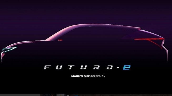 Maruti Suzuki Futuro-e dalam bentuk siluet menggoda menjelang Auto Expo 2020 yang digelar di dua negara bagian di India [screenshot: Carscoops].