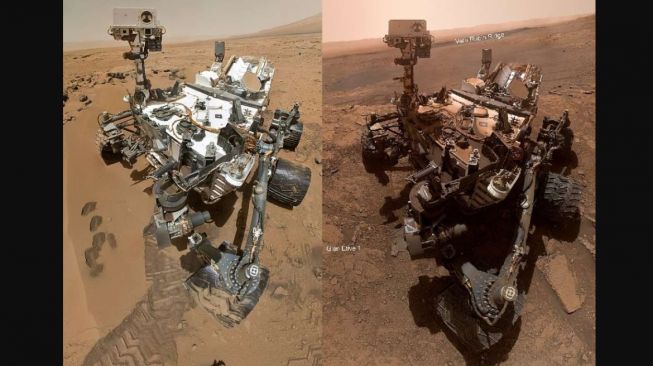 Curiosity setelah dan sebelum misi. [Iflscience]