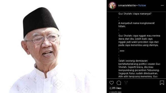 Kenangan Gus Sholah. (Instagram/@ismaelalkholilie)