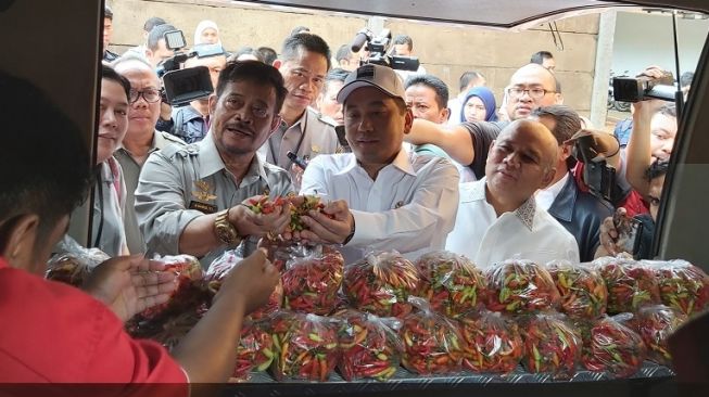 2 Menteri Jokowi Sidak ke Pasar Ketika Harga Pangan Stabil