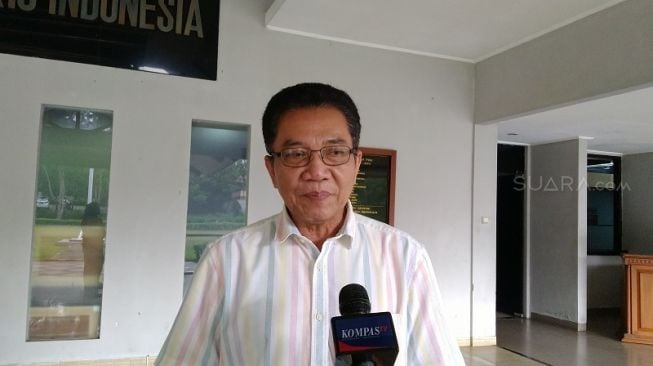 Sekretaris Jendral (Sekjen) PBSI, Achmad Budiharto di Pelatnas PBSI, Cipayung, Jakarta Timur. [Suara.com / Arief APRIADI]