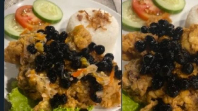 Heboh Menu Ayam Geprek Topping Boba, Bikin Netizen Geleng-geleng