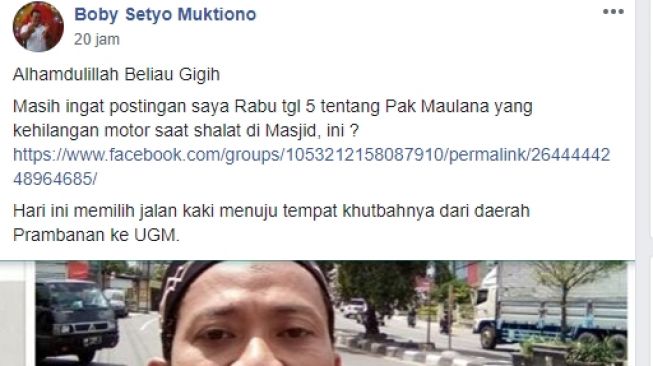 Motornya Hilang di Masjid, Ustaz Ini Rela Dakwah Jalan Kaki Prambanan-UGM