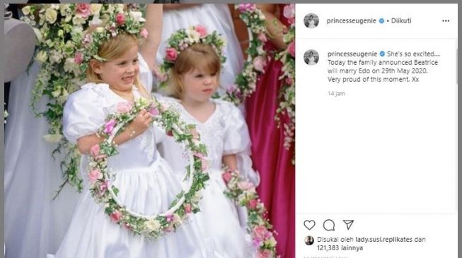 Putri Beatrice dan adiknya, Putri Eugenie.. (Instagram/@princesseugenie)