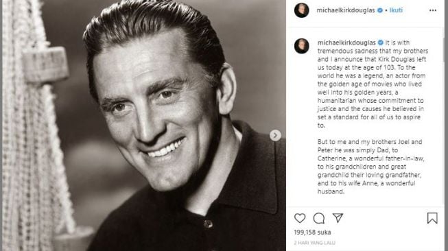 Cinta Abadi, Ini Rahasia Pernikahan Harmonis Kirk Douglas