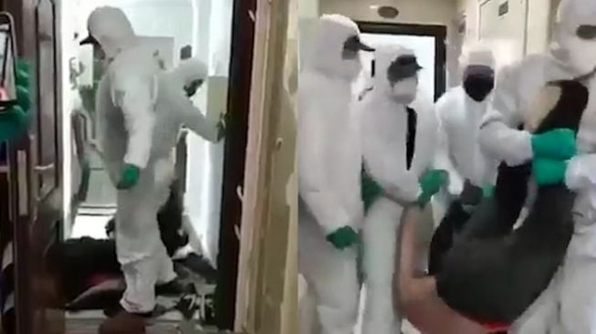 Video Mengerikan, Pasien Suspect Virus Corona Diseret dari Rumah