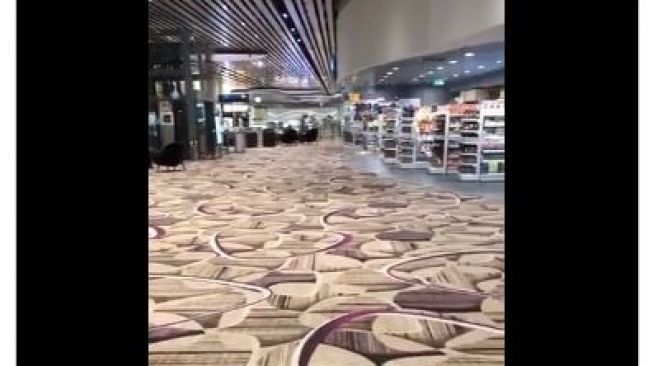 Bandara Changi Sepi. (twitter.com/nksingal)