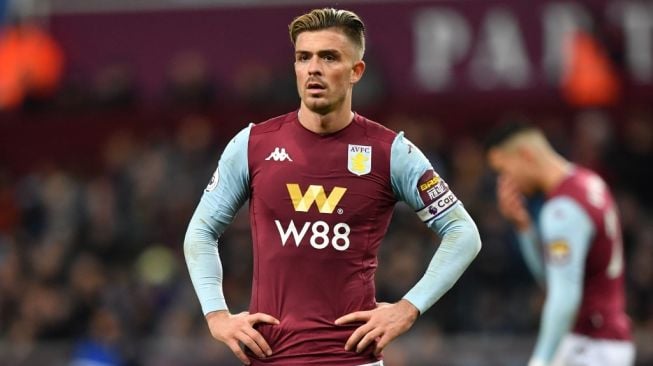 Gelandang serang sekaligus kapten Aston Villa, Jack Grealish. [AFP]