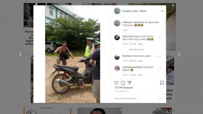 Polisi Hentikan Pemotor Diduga Mabuk, Pria: Salah Motornya Ini, Om!