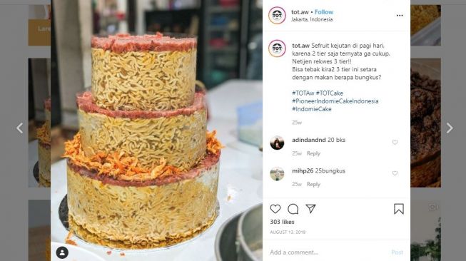 Disorot Media Asing, Kue Pernikahan dari Mi Instan ala Toko di Jakarta