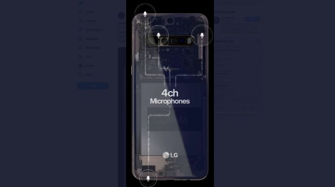 Bocoran LG V60 ThinQ. [Twitter/@evleaks]