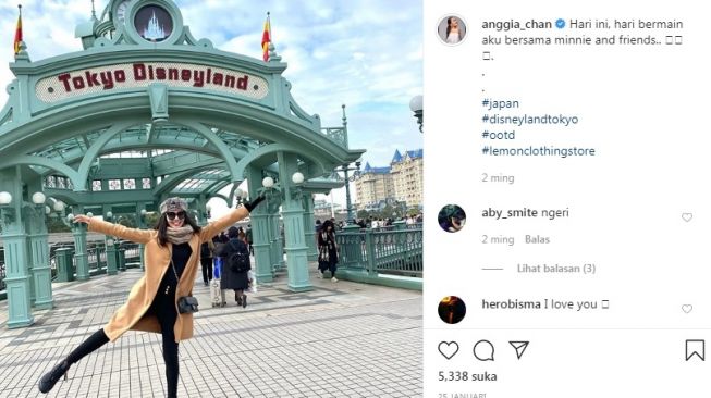 Potret liburan Anggia Chan di Jepang di tengah virus corona [Instagram/@anggia_chan]