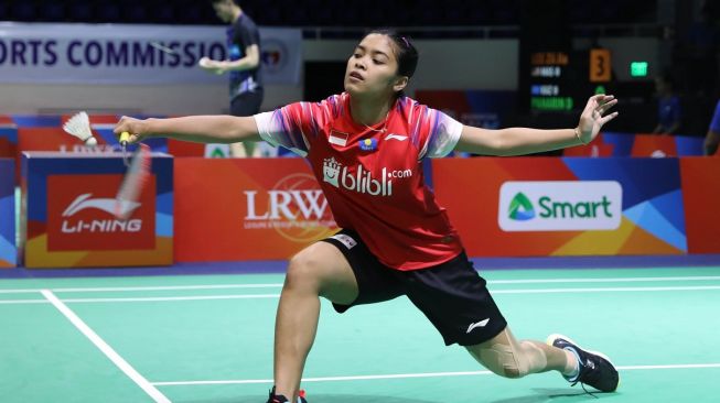 Pebulutangkis tunggal putri Gregoria Mariska Tunjung membawa tim putri Indonesia unggul 1-0 atas Filipina usai mengalahkan Airah Mae Nicole Albo, dalam laga penyisihan Grup Y BATC 2020, Rabu (12/2). [Humas PBSI]