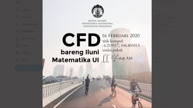 Undangan CFD yang bikin pusing warganet. [Twitter]