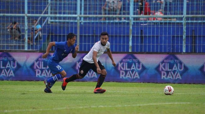 Pertandingan Sabah FA vs Persija Jakarta dalam lanjutan Grup B Piala Gubernur Jatim 2020 di Stadion Kanjuruhan, Malang, Kamis (13/2/2020). (dok. Persija).