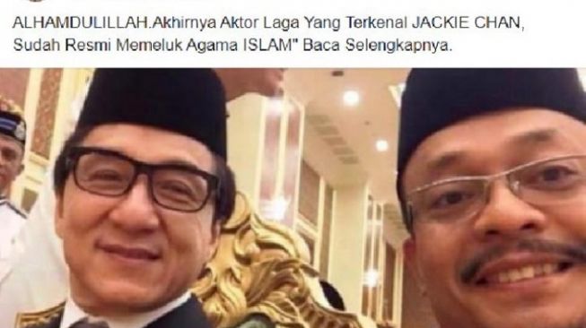 Jackie Chan disebut masuk Islam. (Facebook)