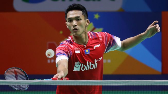 Pebulutangkis tunggal putra Jonatan Christie menjadi penentu kemenangan tim beregu putra Indonesia atas Filipina di babak perempat final Badminton Asia Team Championships (BATC), Jumat (14/2/2020). [Dok. PBSI]