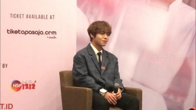 Park Ji Hoon dalam jumpa pers di acara Fancon Asia Tour in Jakarta [Suara.com/Sumarni]