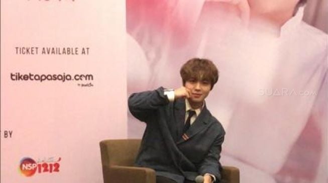 Park Ji Hoon dalam jumpa pers di acara Fancon Asia Tour in Jakarta [Suara.com/Sumarni]