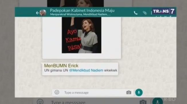 Isi percakapan WAG para menteri terbongkar (Twitter/trans7)