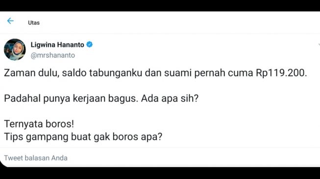 Tips antiboros dari Ligwina Hananto (Twitter/mrshananto)