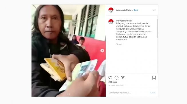 Pria marah-marah di sekolah bawa nama Prabowo (instagram/@indopostofficial)