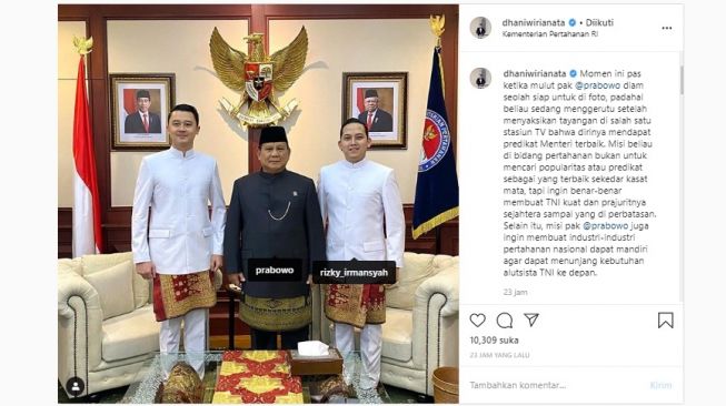 Prabowo menggerutu disebut Menteri Terbaik, sang ajudan ungkap alasannya (instagram/@dhaniwirianata)