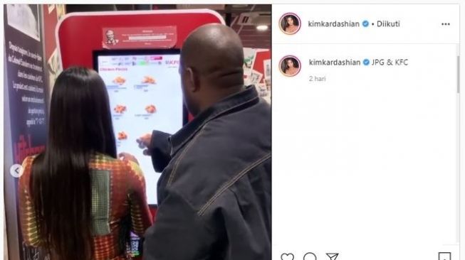 Kim Kardashian mampir beli KFC. (Instagram/@kimkardashian)