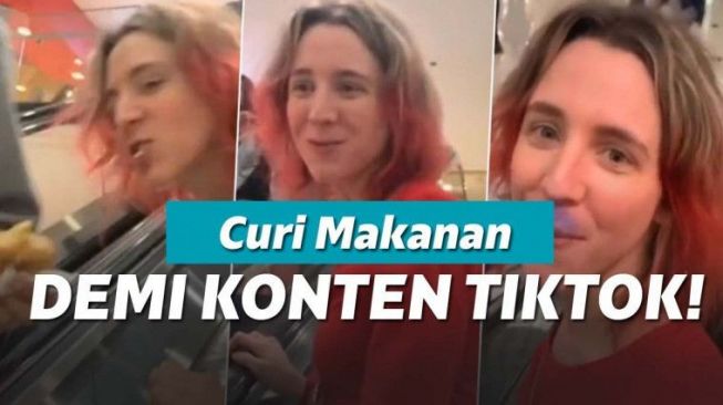Demi Konten TikTok, Wanita ini Mulai Curi Makanan di Eskalator!