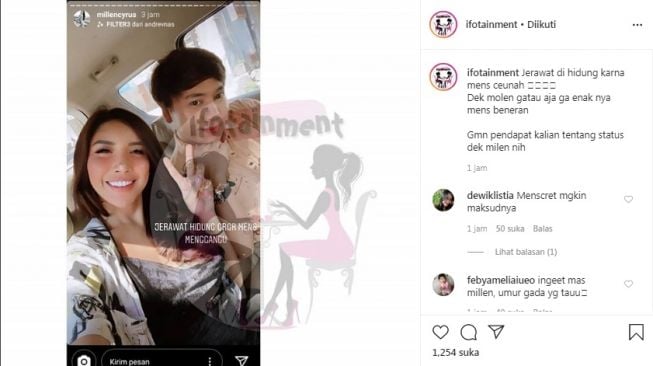 Millen Cyrus saat mengaku jerawatan gara-gara haid [Instagram/@ifotainment]