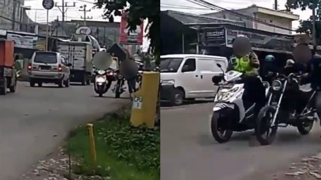 Kabur dari Polisi Sambil Dorong Motor, Aksi Orang Ini Bikin Ngakak