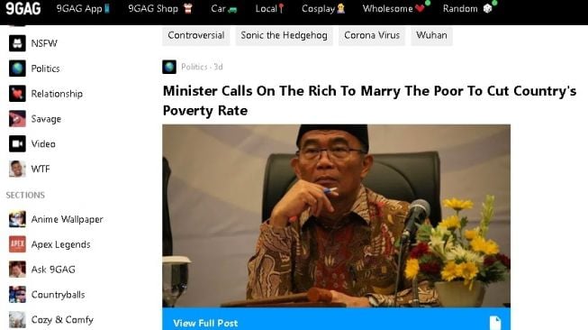 Fatwa Si Kaya Wajib Nikahi Si Miskin Jadi Sorotan Asing, Sampai Masuk 9Gag