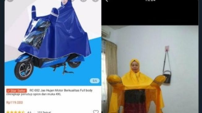 Viral Jas Hujan Bentuknya Kocak, Warganet: Hujan Deras, Terbang Lu!