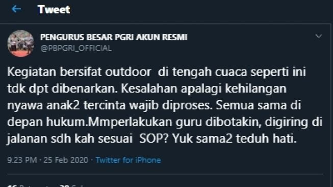 PGRI Geram Guru Digundul, Netizen: Meninggalkan Murid Sesuai SOP?