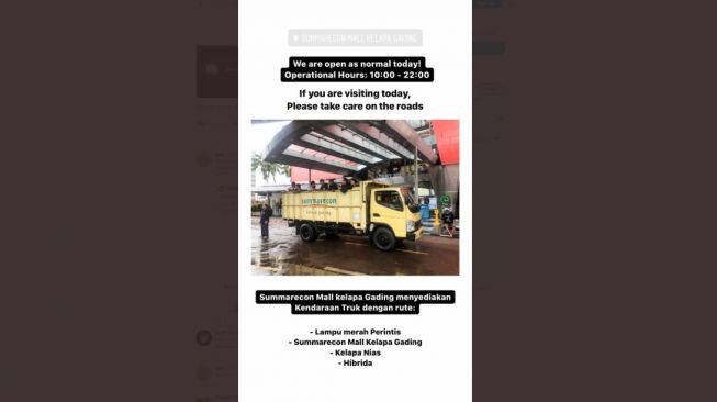 Sediakan Truk, Summarecon Mall Kelapa Gading Jadi Sorotan Warganet