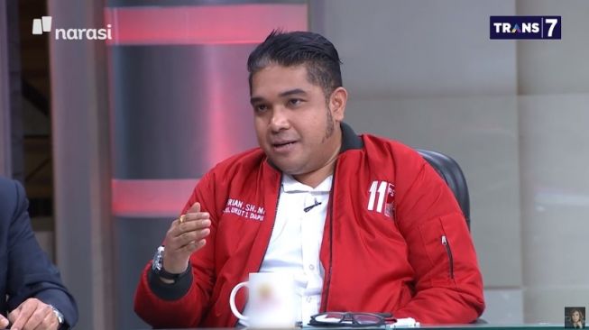 Anggota DPRD Fraksi Partai Solidaritas Indonesia (PSI) Justin Adrian. (YouTube/Mata Najwa)