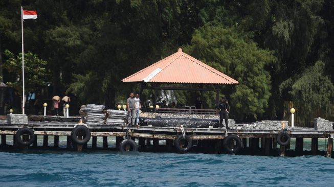 Suasana Pulau Sebaru Kecil di Kepulauan Seribu, Jakarta, Rabu (26/2).  [ANTARA FOTO/Akbar Nugroho Gumay]